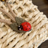 Handwoven Crossbody Bag Rattan Flower with Lace Bow for Ladies Shopping