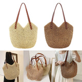 Handwoven Tote Bag Bohemian Shoulder Bag with Zipper Top Handle