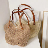 Handwoven Tote Bag Bohemian Shoulder Bag with Zipper Top Handle