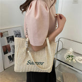 Straw Shoulder Bag Women Summer Tote Beach Handbag
