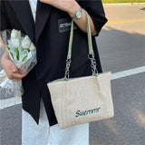 Straw Shoulder Bag Women Summer Tote Beach Handbag