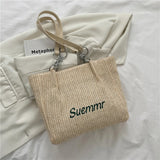Straw Shoulder Bag Women Summer Tote Beach Handbag
