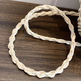 Handwoven Women Handbags Rattan Flower with Lace Bow Composite Shoulder Bag