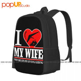 Love Glider Paraglider I Heart My Wife Backpack Large Capacity School Shopping B