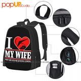 Love Glider Paraglider I Heart My Wife Backpack Large Capacity School Shopping B