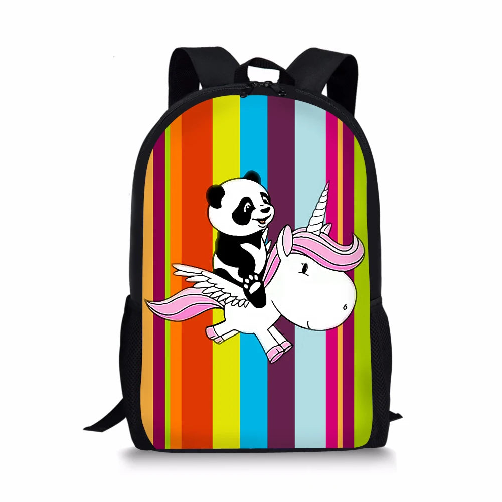 HaoYun Kids Backpack Panda Unicorn Pattern School Bag