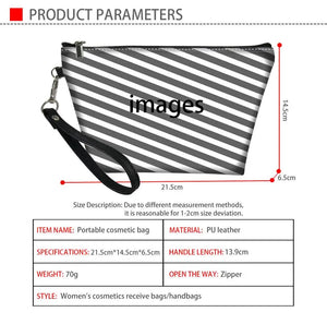 Ferdinand Pattern Leather Travel Cosmetic Bag