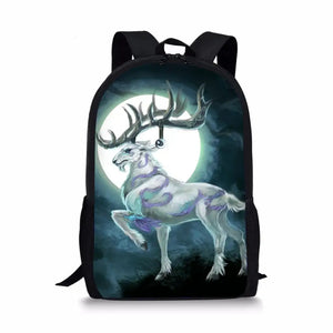 HaoYun Kids Backpack Moon Deer Pattern Toddler School Book Bags