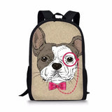 HaoYun Bulldog Print Kids School Backpack