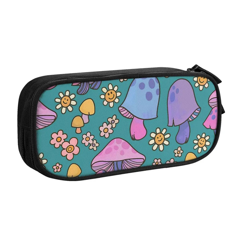 Daisy Mushroom Field Pen Box Anime Zipper Pen Bag Stationery Gift