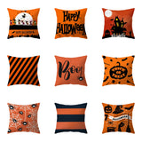 Halloween Horror Pumpkin Spider Print Square Pillow Cover