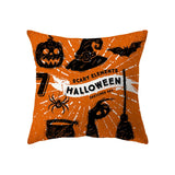Halloween Horror Pumpkin Spider Print Square Pillow Cover