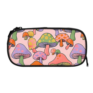 Hippie Mushroom Magic Pen Box Student Anime Zipper Pencil Case