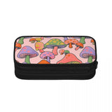 Hippie Mushroom Magic Pen Box Student Anime Zipper Pencil Case