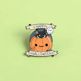 Halloween Pumpkin Enamel Pin Cat Lapel Cartoon Badges