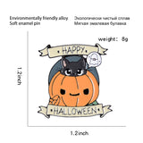 Halloween Pumpkin Enamel Pin Cat Lapel Cartoon Badges