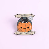 Halloween Pumpkin Enamel Pin Cat Lapel Cartoon Badges