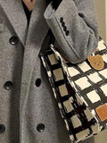 Harajuku Spring High-end Geometric Pattern Large-capacity Canvas Tote Bag