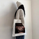 Harajuku Bungo Stray Dog Anime Shopper Bag Vintage Large Capacity Canvas