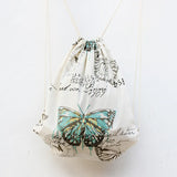 Harajuku Butterfly Backpack European American Cartoon Print Drawstring Bag