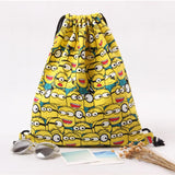 Harajuku Butterfly Backpack European American Cartoon Print Drawstring Bag