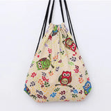 Harajuku Butterfly Backpack European American Cartoon Print Drawstring Bag