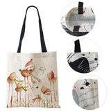 Harajuku Canvas Shopper Bag Winter Bird Snowflake Travel Shoulder Bag