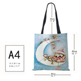 Harajuku Canvas Shopper Bag Winter Bird Snowflake Travel Shoulder Bag