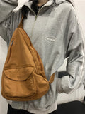 Harajuku Canvas Shoulder Bag Retro Bags for Women Men Crossbody Bag