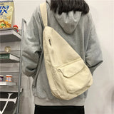 Harajuku Canvas Shoulder Bag Retro Bags for Women Men Crossbody Bag