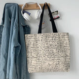 Harajuku Canvas Shoulder Bags Women Underarm Students School Large Capacity