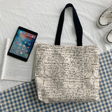 Harajuku Canvas Shoulder Bags Women Underarm Students School Large Capacity