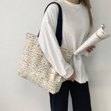 Harajuku Canvas Shoulder Bags Women Underarm Students School Large Capacity