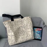Harajuku Canvas Shoulder Bags Women Underarm Students School Large Capacity