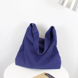 Harajuku Canvas Shoulder Bag for Women Vintage Large Capacity Handbag