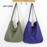 Harajuku Canvas Shoulder Bag for Women Vintage Large Capacity Handbag