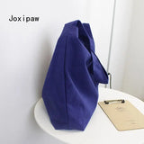 Harajuku Canvas Shoulder Bag for Women Vintage Large Capacity Handbag