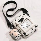 Harajuku Cow Pattern Canvas Bag Women Shoulder Messenger Girls