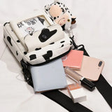 Harajuku Cow Pattern Canvas Bag Women Shoulder Messenger Girls