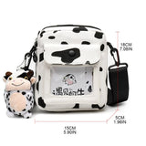 Harajuku Cow Pattern Canvas Bag Women Shoulder Messenger Girls