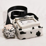 Harajuku Cow Pattern Canvas Bag Women Shoulder Messenger Girls