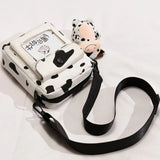 Harajuku Cow Pattern Canvas Bag Women Shoulder Messenger Girls