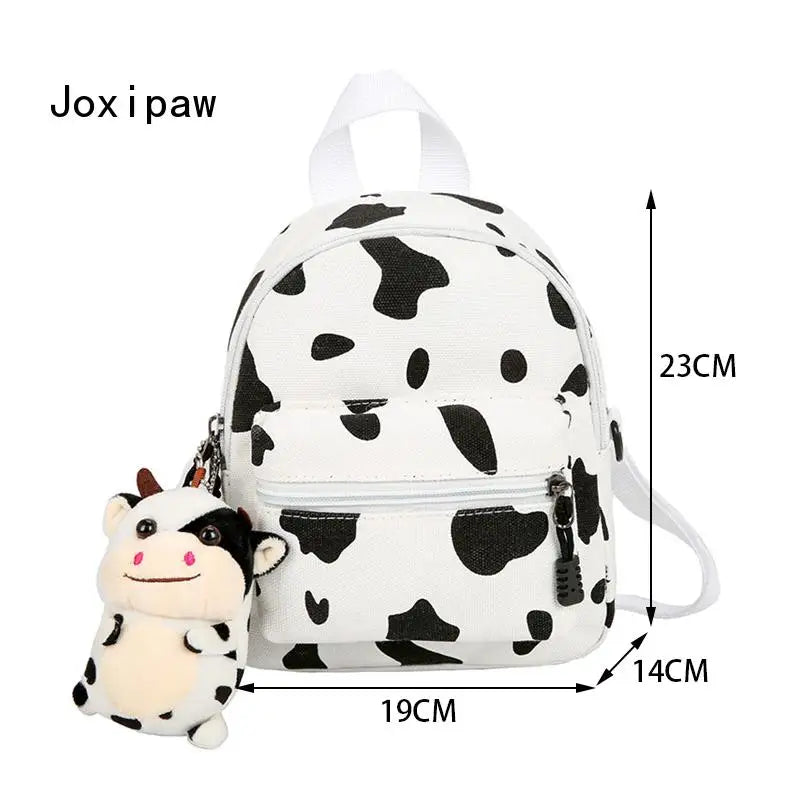 Harajuku Cow Pattern Mini Backpack for Women