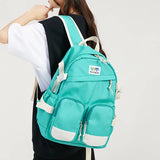 Harajuku Double Pocket Women Backpack Waterproof Teenage Girl Schoolbag
