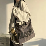 Harajuku Hip Hop Large Student Crossbody School Bag Canvas Women Messenger Bag