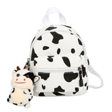 Harajuku Feng Schoolbag Female Ins Fire Cow Pattern Lovely Girl Canvas Bag