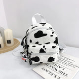 Harajuku Feng Schoolbag Female Ins Fire Cow Pattern Lovely Girl Canvas Bag