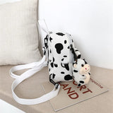 Harajuku Feng Schoolbag Female Ins Fire Cow Pattern Lovely Girl Canvas Bag