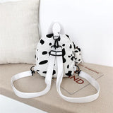 Harajuku Feng Schoolbag Female Ins Fire Cow Pattern Lovely Girl Canvas Bag