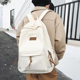 Harajuku Girl Canvas Backpack Solid School Bag Retro Bookbag
